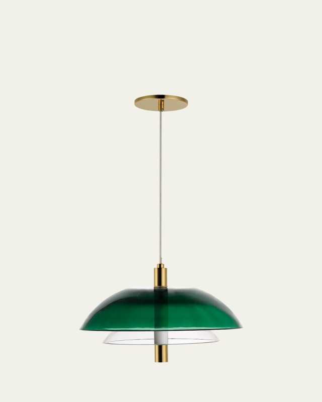 Nina Magon design from Studio M Arya Single Pendant - Emerald Green Clear Gold